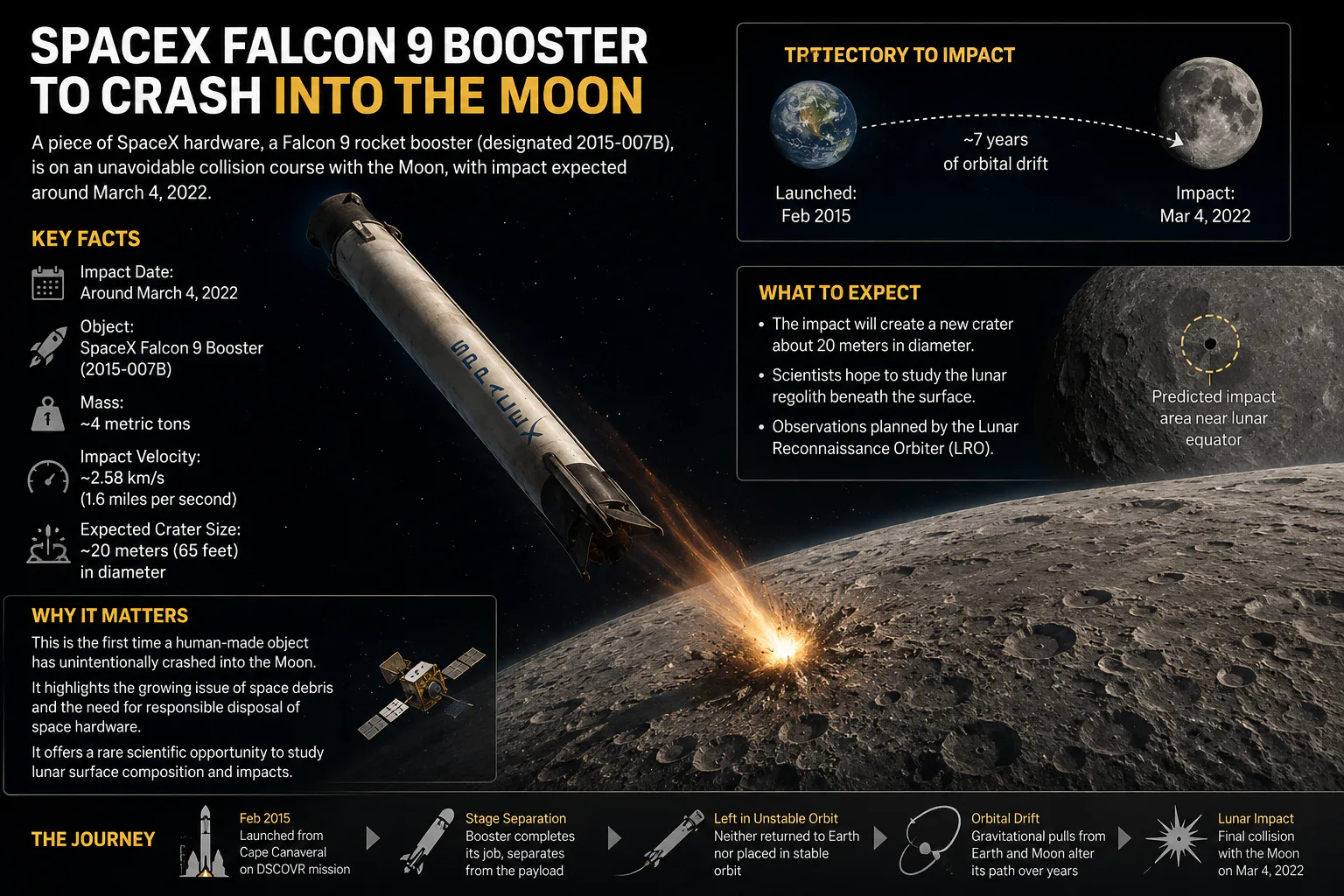 SpaceX Rocket Set for Unplanned Lunar Impact